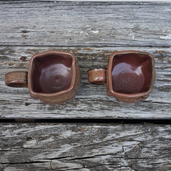 Vintage handmade stamped studio pottery mugs - Picture 3 of 6